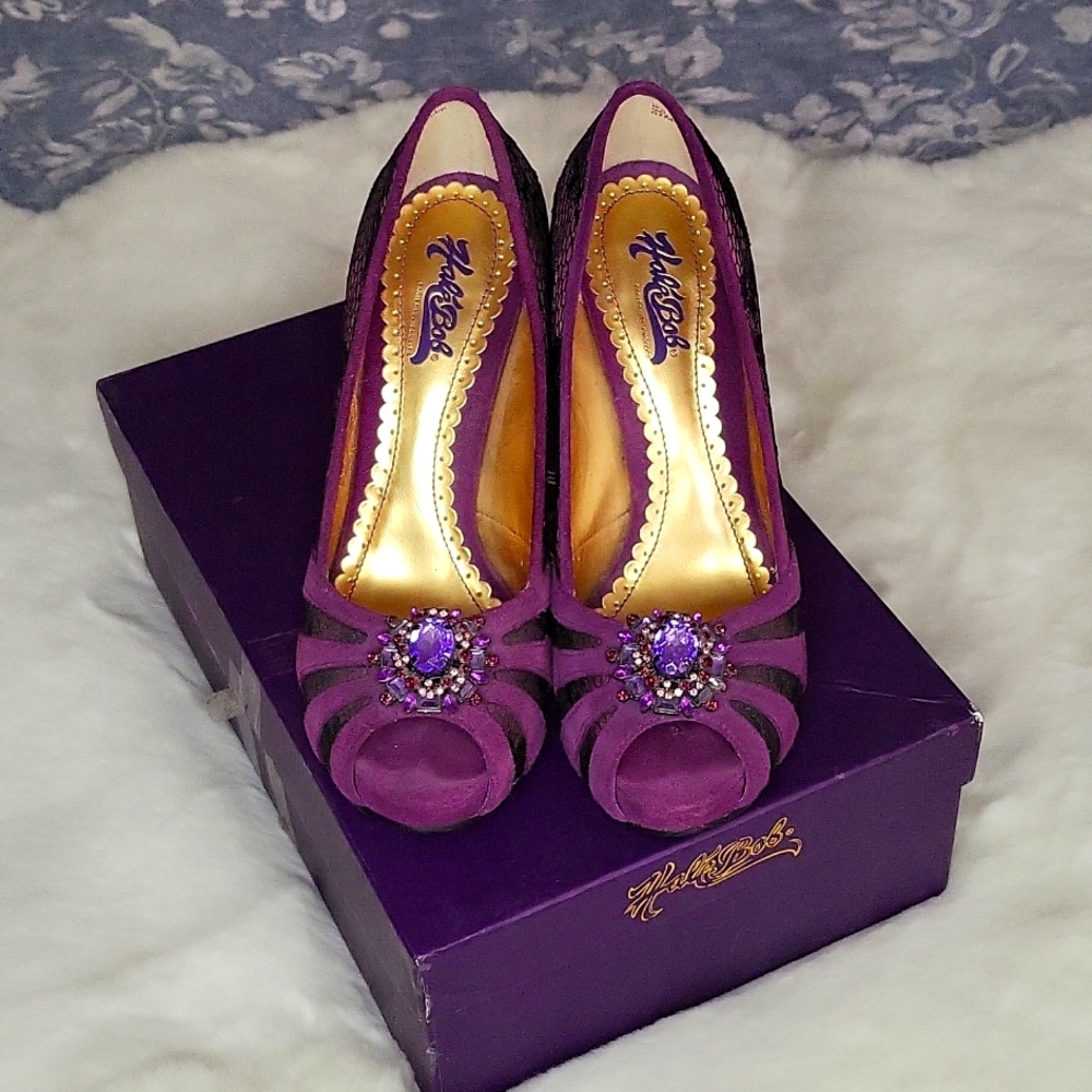 Hale Bob beautiful purple heels